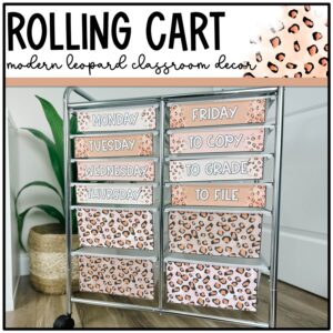 Modern Leopard Rolling Cart Labels