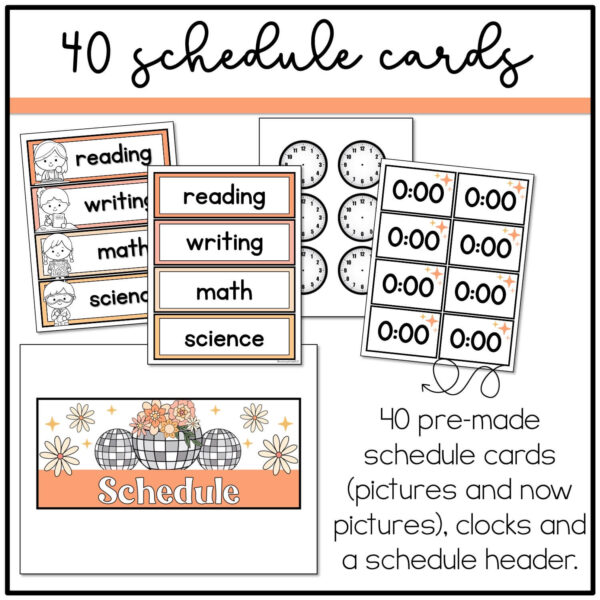 schedule-cards-editable Disco Floral Schedule Cards