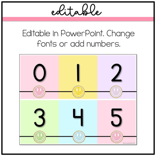 varsity-patch-number-line Retro Pastel Number Line