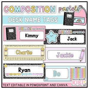 composition notebook name tags