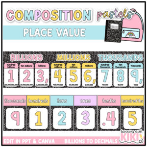 composition notebook place value chart