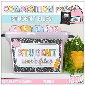 composition notebook student file labels
