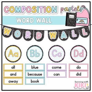 composition notebook word wall template