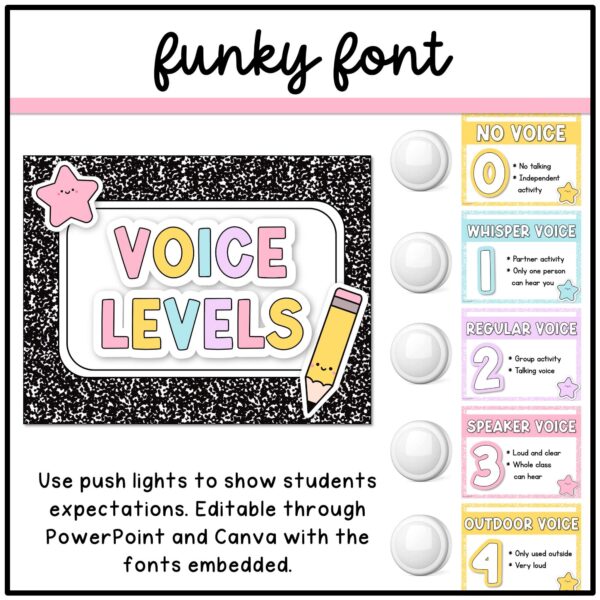 voice-level-posters composition notebook voice level posters